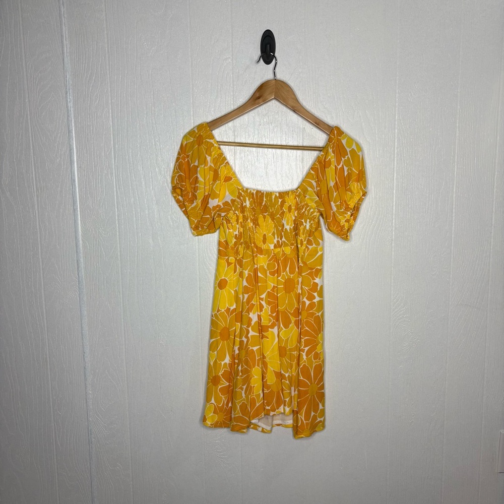 NWT Faithful the Brand Revolve Lovita mini dress Canaria marigold size US 6 - Picture 12 of 12